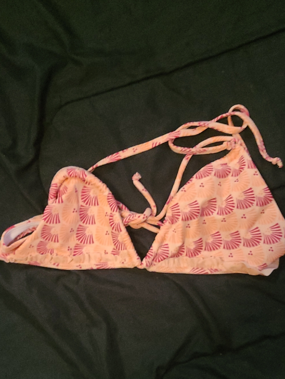 Peach & Pink Triangle Bikini Top